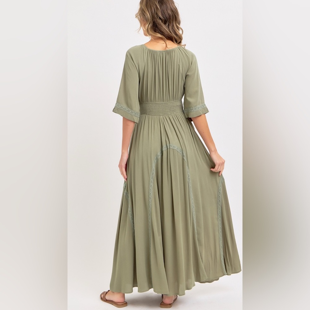 NWT BOUTIQUE_ Romantic flowy maxi dress women’s - Picture 6 of 7